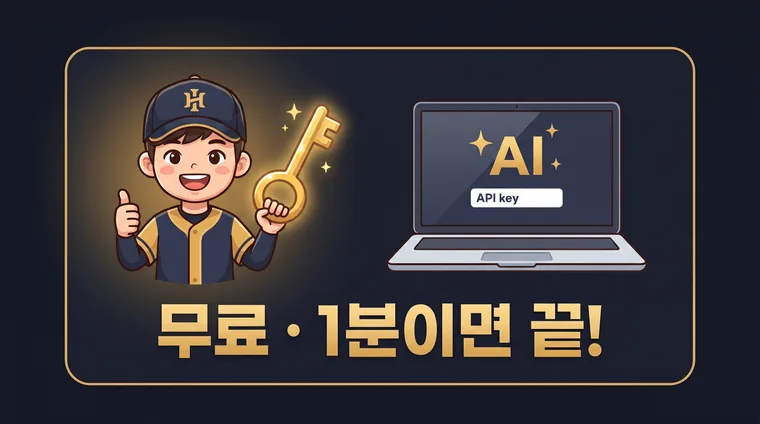 API 키 발급 — 무료, 1분이면 끝!